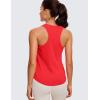 imageCRZ YOGA Womens Pima Cotton Racerback Workout Tank Tops Scoop Neck Athletic Loose Sleeveless ShirtsDeep Red