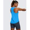 imageCRZ YOGA Womens Pima Cotton Racerback Workout Tank Tops Scoop Neck Athletic Loose Sleeveless ShirtsMadagascar Blue