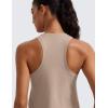 imageCRZ YOGA Womens Pima Cotton Racerback Workout Tank Tops Scoop Neck Athletic Loose Sleeveless ShirtsMortar Color