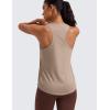 imageCRZ YOGA Womens Pima Cotton Racerback Workout Tank Tops Scoop Neck Athletic Loose Sleeveless ShirtsMortar Color