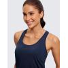 imageCRZ YOGA Womens Pima Cotton Racerback Workout Tank Tops Scoop Neck Athletic Loose Sleeveless ShirtsNavy