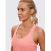 imageCRZ YOGA Womens Pima Cotton Racerback Workout Tank Tops Scoop Neck Athletic Loose Sleeveless ShirtsPeach Pink