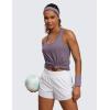 imageCRZ YOGA Womens Pima Cotton Racerback Workout Tank Tops Scoop Neck Athletic Loose Sleeveless ShirtsPurple Gray