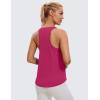 imageCRZ YOGA Womens Pima Cotton Racerback Workout Tank Tops Scoop Neck Athletic Loose Sleeveless ShirtsSizzling Pink