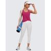 imageCRZ YOGA Womens Pima Cotton Racerback Workout Tank Tops Scoop Neck Athletic Loose Sleeveless ShirtsSizzling Pink