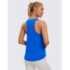 imageCRZ YOGA Womens Pima Cotton Racerback Workout Tank Tops Scoop Neck Athletic Loose Sleeveless ShirtsStrong Blue