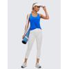 imageCRZ YOGA Womens Pima Cotton Racerback Workout Tank Tops Scoop Neck Athletic Loose Sleeveless ShirtsStrong Blue