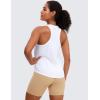 imageCRZ YOGA Womens Pima Cotton Racerback Workout Tank Tops Scoop Neck Athletic Loose Sleeveless ShirtsWhite