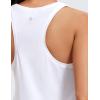 imageCRZ YOGA Womens Pima Cotton Racerback Workout Tank Tops Scoop Neck Athletic Loose Sleeveless ShirtsWhite