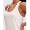 imageCRZ YOGA Womens Pima Cotton Racerback Workout Tank Tops Scoop Neck Athletic Loose Sleeveless ShirtsWhite Apricot