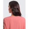 imageCRZ YOGA Womens Pima Cotton Workout Short Sleeve Shirts Loose Athletic Crop Tops Gym Casual Cropped TShirtBriar Rose