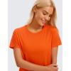 imageCRZ YOGA Womens Pima Cotton Workout Short Sleeve Shirts Loose Athletic Crop Tops Gym Casual Cropped TShirtCoral