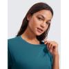imageCRZ YOGA Womens Pima Cotton Workout Short Sleeve Shirts Loose Athletic Crop Tops Gym Casual Cropped TShirtGreen Jade