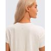 imageCRZ YOGA Womens Pima Cotton Workout Short Sleeve Shirts Loose Athletic Crop Tops Gym Casual Cropped TShirtIce GreyWhite