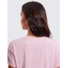 imageCRZ YOGA Womens Pima Cotton Workout Short Sleeve Shirts Loose Athletic Crop Tops Gym Casual Cropped TShirtPink Peony