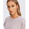 imageCRZ YOGA Womens Pima Cotton Workout Short Sleeve Shirts Loose Athletic Crop Tops Gym Casual Cropped TShirtSmoky Blush