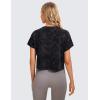 imageCRZ YOGA Womens Pima Cotton Workout Short Sleeve Shirts Loose Athletic Crop Tops Gym Casual Cropped TShirtTie Dye Smoke Ink