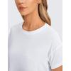 imageCRZ YOGA Womens Pima Cotton Workout Short Sleeve Shirts Loose Athletic Crop Tops Gym Casual Cropped TShirtWhite