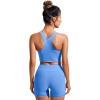 imageCRZ YOGA Womens Racerback Bikini Tops Quick Dry High Neck Modest Swimsuit Padded Sports Bathing SuitBlue Violet