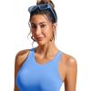 imageCRZ YOGA Womens Racerback Bikini Tops Quick Dry High Neck Modest Swimsuit Padded Sports Bathing SuitBlue Violet