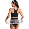 imageCRZ YOGA Womens Racerback Bikini Tops Quick Dry High Neck Modest Swimsuit Padded Sports Bathing SuitDark Grey Camouflage
