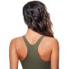 imageCRZ YOGA Womens Racerback Bikini Tops Quick Dry High Neck Modest Swimsuit Padded Sports Bathing SuitDark Olive