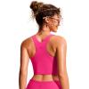imageCRZ YOGA Womens Racerback Bikini Tops Quick Dry High Neck Modest Swimsuit Padded Sports Bathing SuitGranita Pink