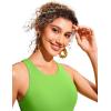 imageCRZ YOGA Womens Racerback Bikini Tops Quick Dry High Neck Modest Swimsuit Padded Sports Bathing SuitGreen Glow
