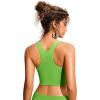 imageCRZ YOGA Womens Racerback Bikini Tops Quick Dry High Neck Modest Swimsuit Padded Sports Bathing SuitGreen Glow