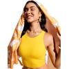 imageCRZ YOGA Womens Racerback Bikini Tops Quick Dry High Neck Modest Swimsuit Padded Sports Bathing SuitHigh Visibility Yellow