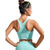 imageCRZ YOGA Womens Racerback Bikini Tops Quick Dry High Neck Modest Swimsuit Padded Sports Bathing SuitHydra Blue