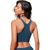 imageCRZ YOGA Womens Racerback Bikini Tops Quick Dry High Neck Modest Swimsuit Padded Sports Bathing SuitInsignia Blue