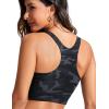 imageCRZ YOGA Womens Racerback Bikini Tops Quick Dry High Neck Modest Swimsuit Padded Sports Bathing SuitJungle Camouflage Gray