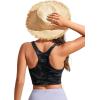 imageCRZ YOGA Womens Racerback Bikini Tops Quick Dry High Neck Modest Swimsuit Padded Sports Bathing SuitJungle Camouflage Gray