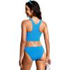 imageCRZ YOGA Womens Racerback Bikini Tops Quick Dry High Neck Modest Swimsuit Padded Sports Bathing SuitMadagascar Blue