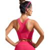 imageCRZ YOGA Womens Racerback Bikini Tops Quick Dry High Neck Modest Swimsuit Padded Sports Bathing SuitMagenta