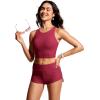 imageCRZ YOGA Womens Racerback Bikini Tops Quick Dry High Neck Modest Swimsuit Padded Sports Bathing SuitPomegranate