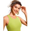 imageCRZ YOGA Womens Racerback Bikini Tops Quick Dry High Neck Modest Swimsuit Padded Sports Bathing SuitPrimrose Yellow