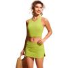 imageCRZ YOGA Womens Racerback Bikini Tops Quick Dry High Neck Modest Swimsuit Padded Sports Bathing SuitPrimrose Yellow