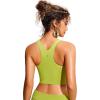 imageCRZ YOGA Womens Racerback Bikini Tops Quick Dry High Neck Modest Swimsuit Padded Sports Bathing SuitPrimrose Yellow
