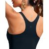 imageCRZ YOGA Womens Racerback Bikini Tops Quick Dry High Neck Modest Swimsuit Padded Sports Bathing SuitTrue Navy