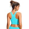 imageCRZ YOGA Womens Racerback Bikini Tops Quick Dry High Neck Modest Swimsuit Padded Sports Bathing SuitTurquoise