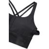 imageCRZ YOGA Womens Strappy Longline Sports Bra  Medium Impact Criss Cross Yoga Padded Workout Crop TopBlack Tie Dye Flowers