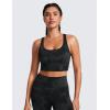 imageCRZ YOGA Womens Strappy Longline Sports Bra  Medium Impact Criss Cross Yoga Padded Workout Crop TopBlack Tie Dye Flowers