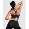 imageCRZ YOGA Womens Strappy Longline Sports Bra  Medium Impact Criss Cross Yoga Padded Workout Crop TopBlack Tie Dye Flowers