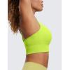 imageCRZ YOGA Womens Strappy Longline Sports Bra  Medium Impact Criss Cross Yoga Padded Workout Crop TopChartreuse