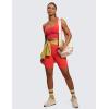 imageCRZ YOGA Womens Strappy Longline Sports Bra  Medium Impact Criss Cross Yoga Padded Workout Crop TopCrimson