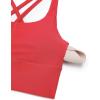 imageCRZ YOGA Womens Strappy Longline Sports Bra  Medium Impact Criss Cross Yoga Padded Workout Crop TopCrimson