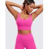 imageCRZ YOGA Womens Strappy Longline Sports Bra  Medium Impact Criss Cross Yoga Padded Workout Crop TopHibiscus Purple