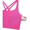 imageCRZ YOGA Womens Strappy Longline Sports Bra  Medium Impact Criss Cross Yoga Padded Workout Crop TopHibiscus Purple